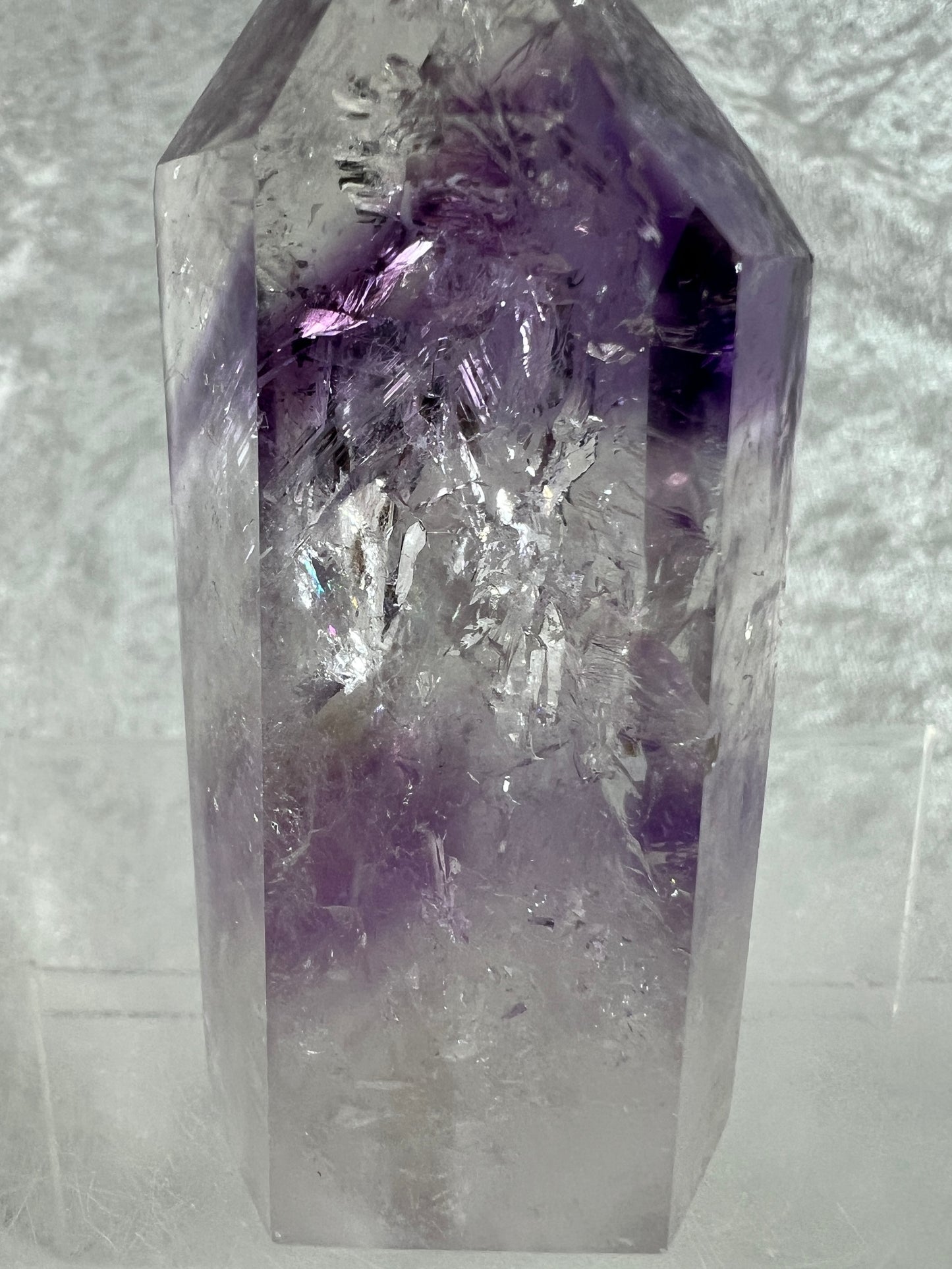 Phantom Amethyst Tower. Gorgeous Amethyst With Amazing Rainbows. High Quality Rare Crystal.