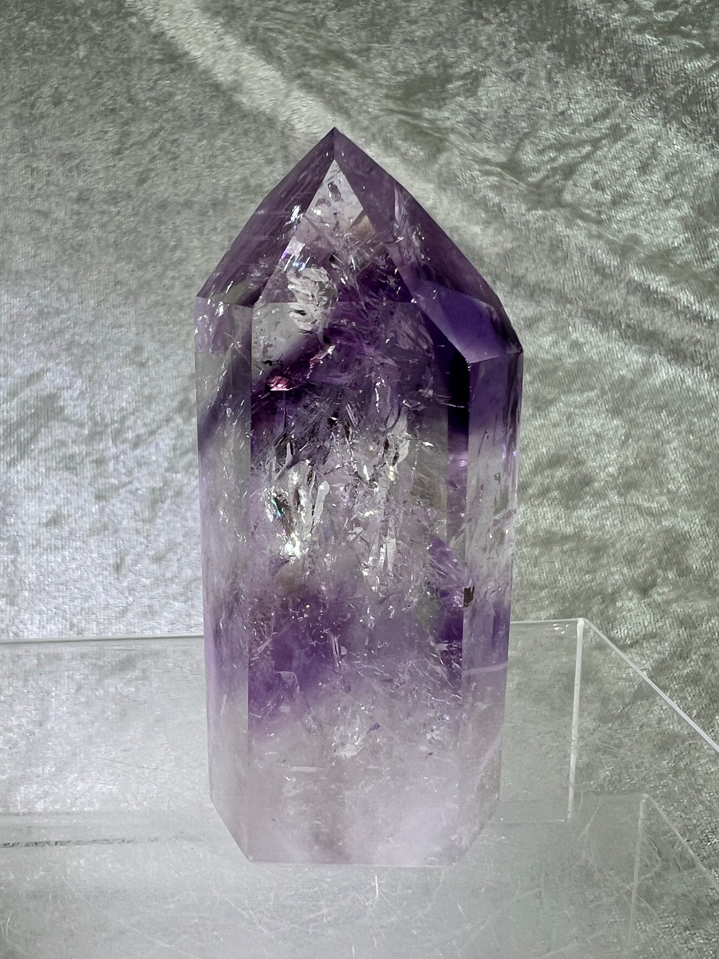 Phantom Amethyst Tower. Gorgeous Amethyst With Amazing Rainbows. High Quality Rare Crystal.