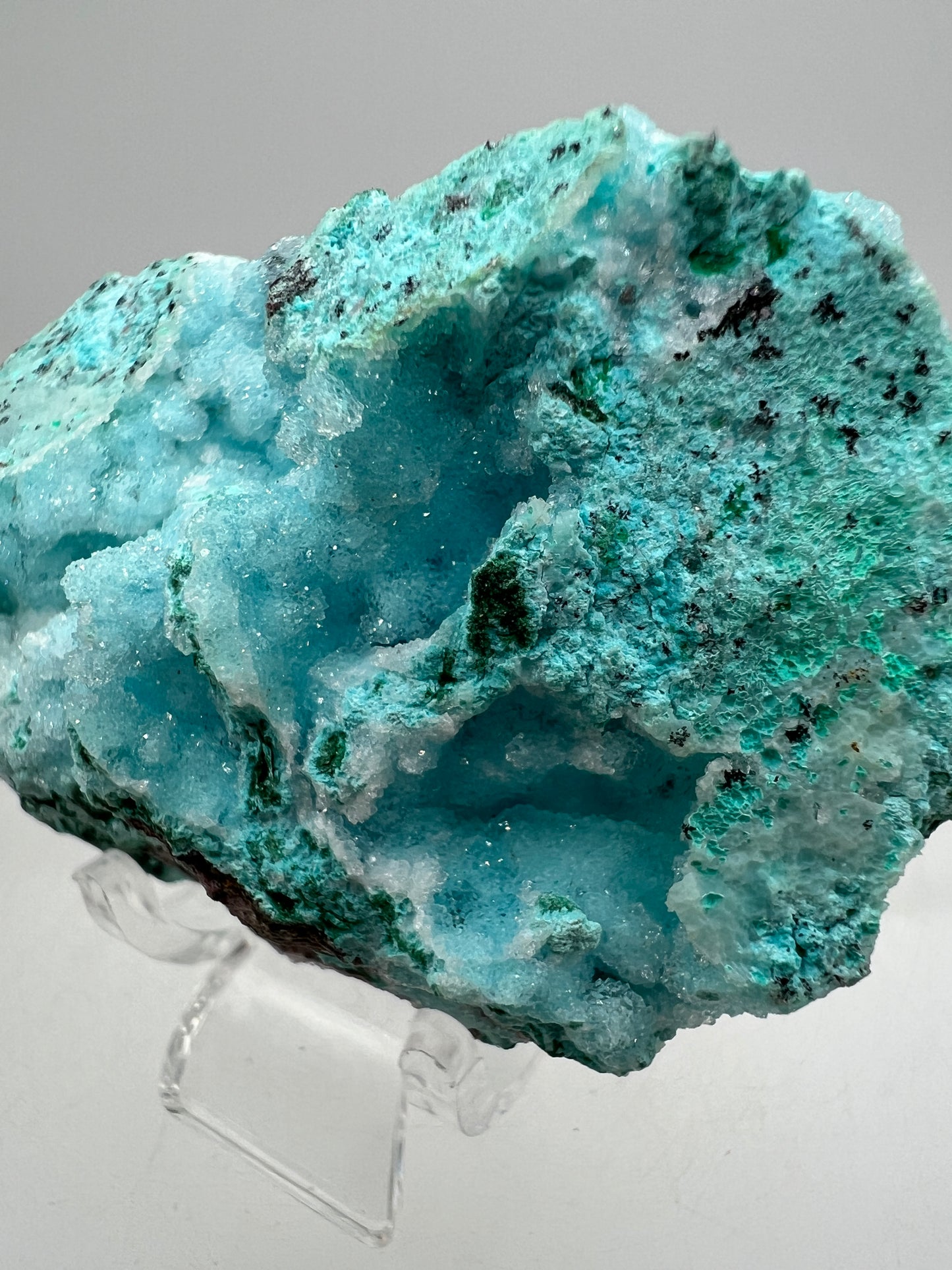 Chrysocolla And Malachite Specimen. High Quality Druzy Chrysocolla From Likasi, Congo. Gorgeous Color Display Crystal.