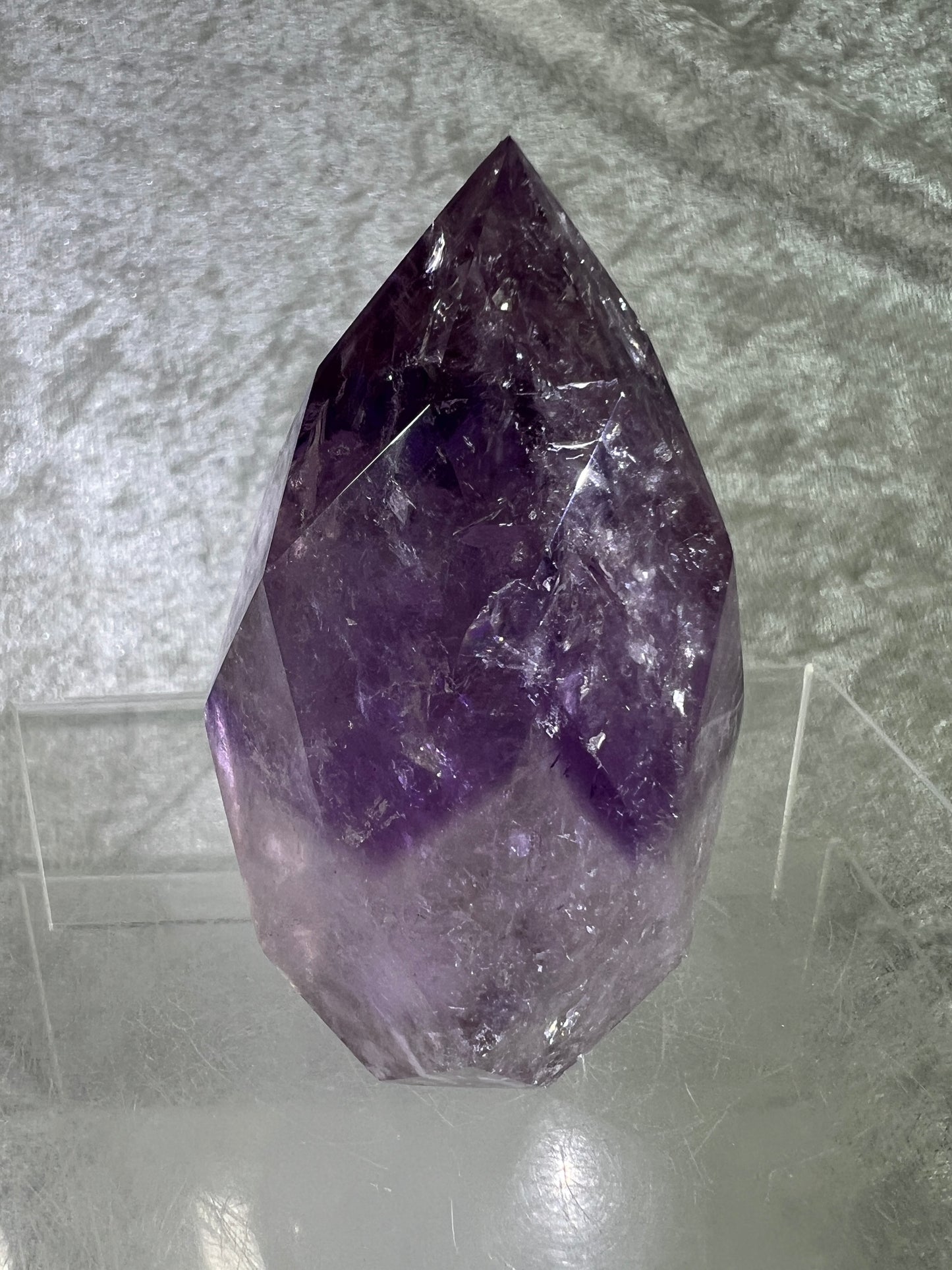 Phantom Amethyst Faceted Flame. Gorgeous Faceted Amethyst With Amazing Phantoms. High Quality Rare Crystal.