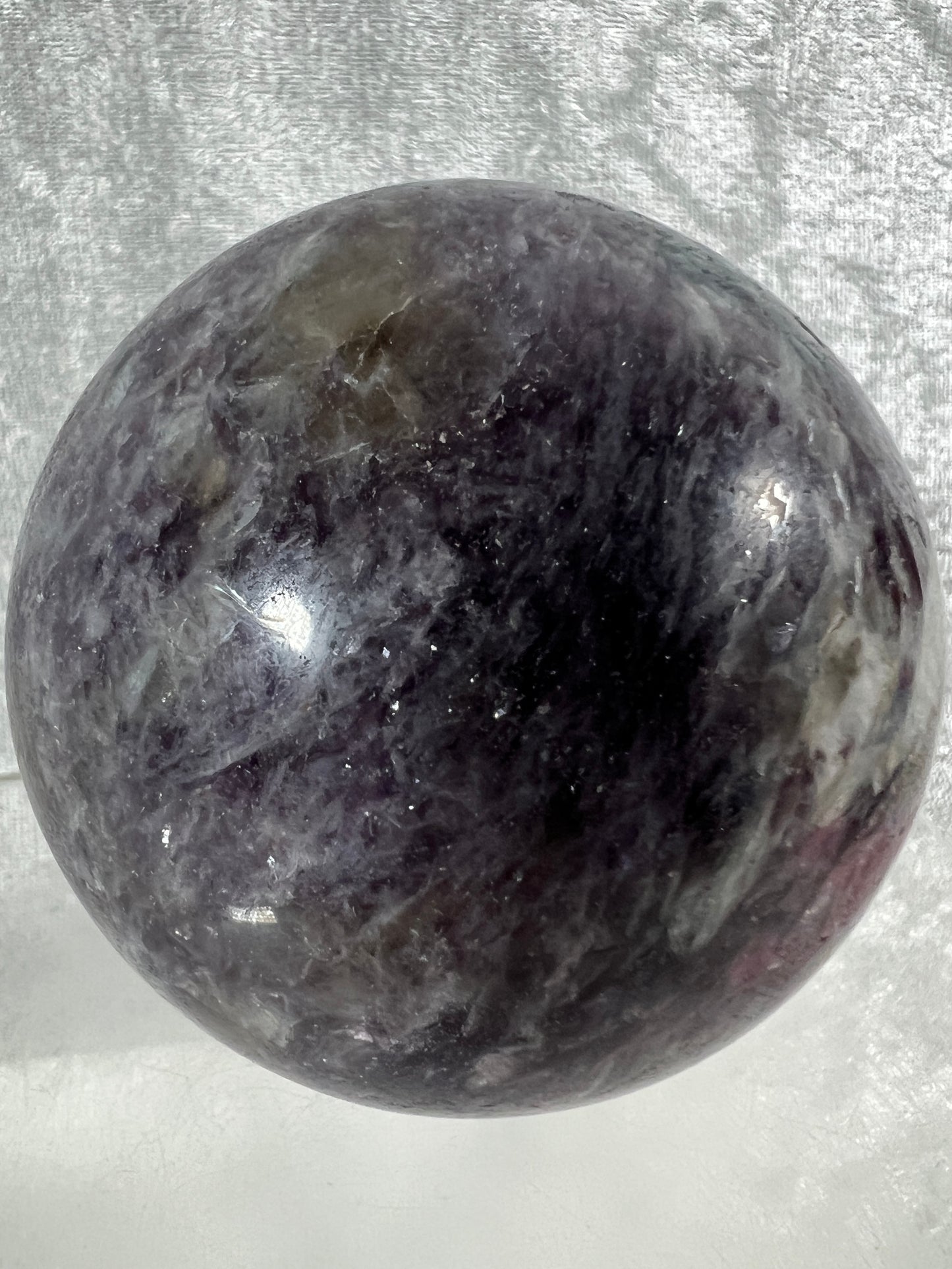Unicorn Crystal Sphere. 77mm. All Natural Rare Display Sphere. Amazing Colorful Inclusions.