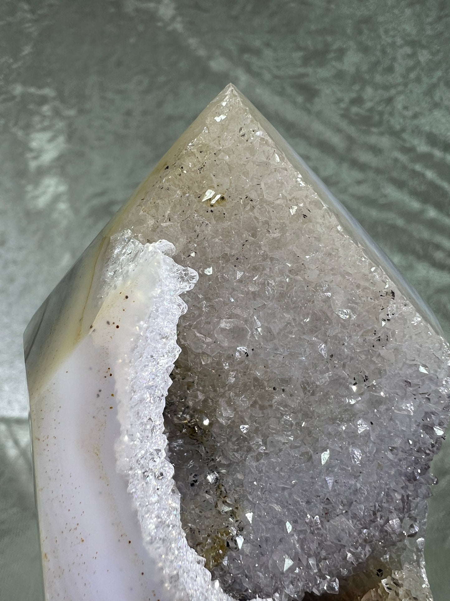 Druzy Agate Tower From Brazil. Incredible One Of A Kind Sugar Druzy.