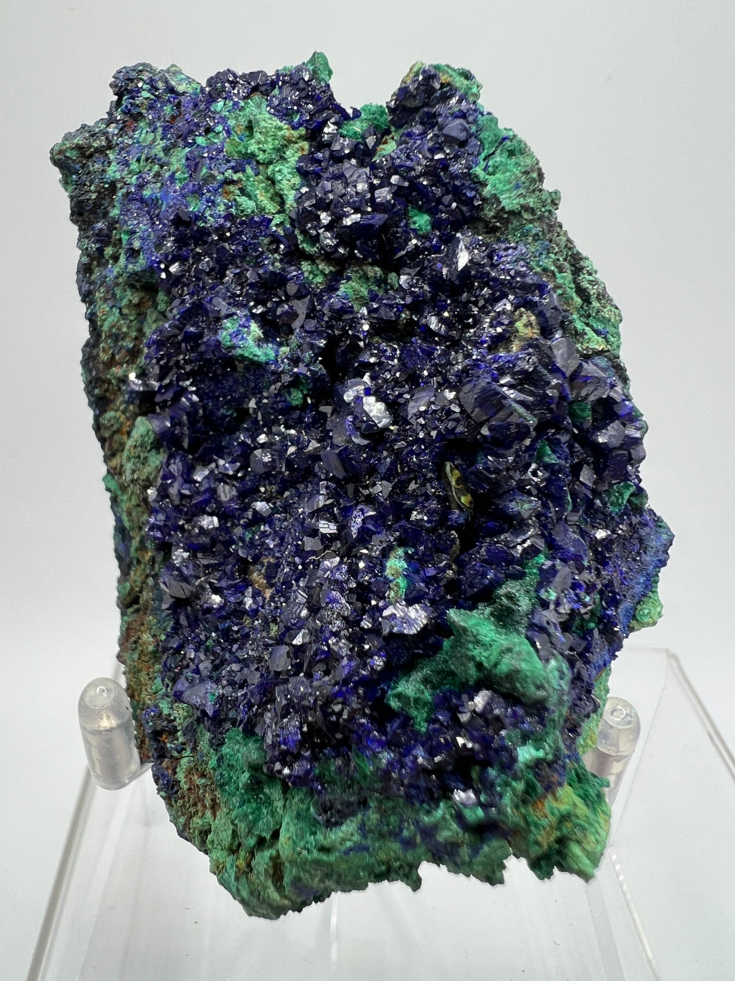 Azurite And Malachite Specimen. Stunning High Quality Azurite Crystals. Beautiful Multi Mineral Cluster.