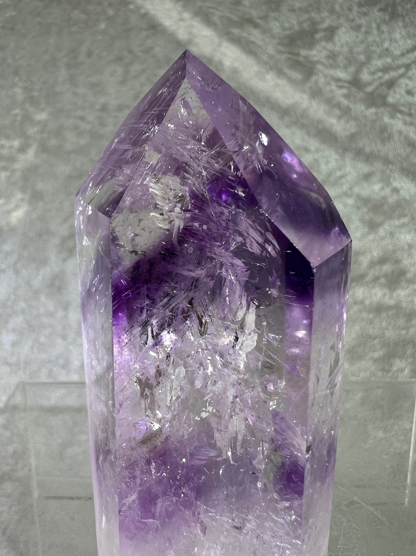 Phantom Amethyst Tower. Gorgeous Amethyst With Amazing Rainbows. High Quality Rare Crystal.
