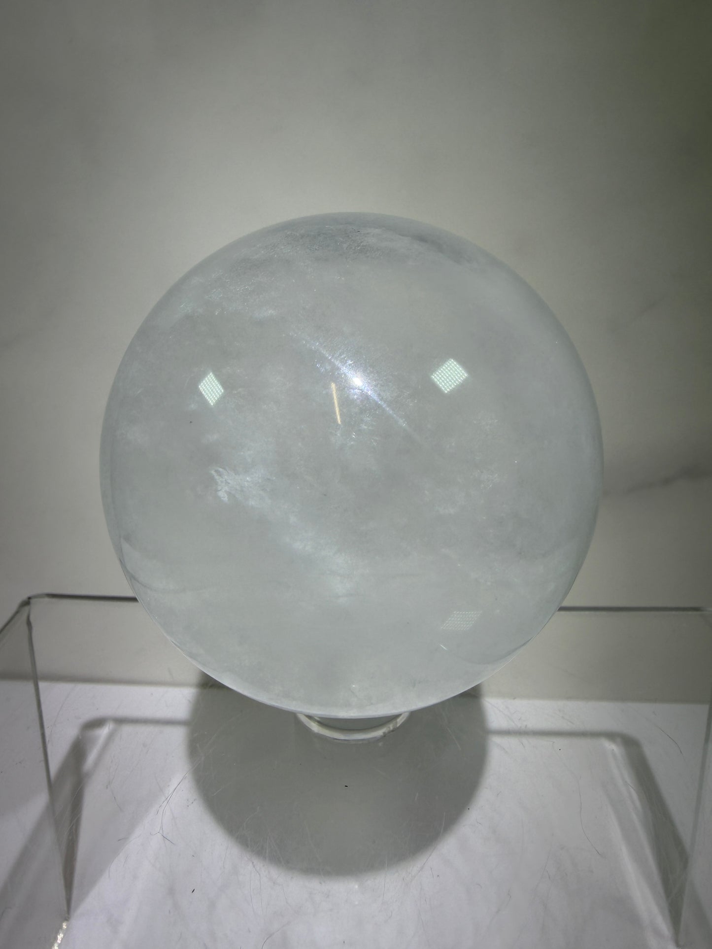 Clear Fluorite Sphere. 60mm. Very Rare Fluorite Display Crystal. High Quality Fluorite From China.