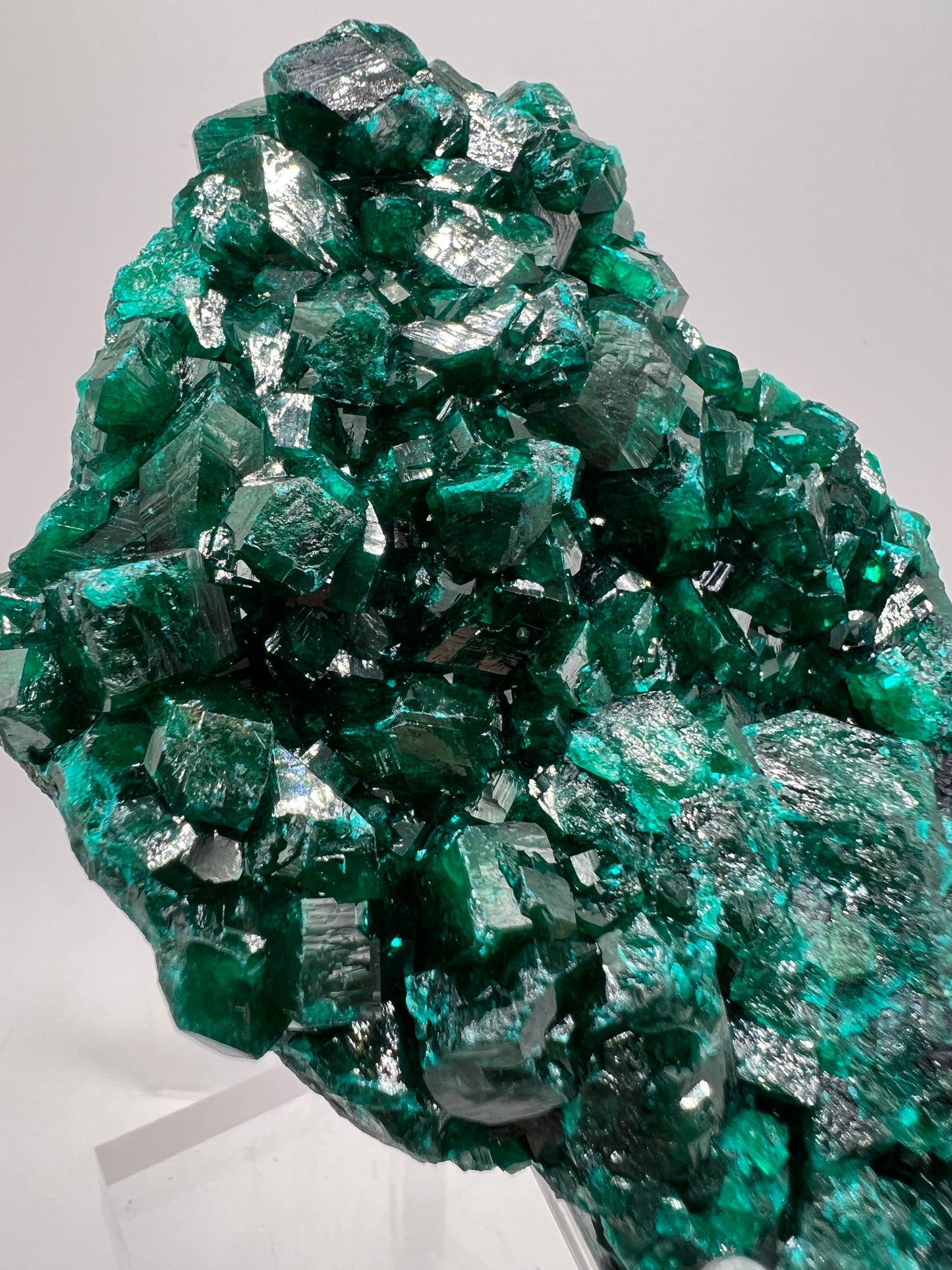 Dioptase Crystal Specimen. High Quality Mineral From The Congo. Gorgeous Colors And Cubes.