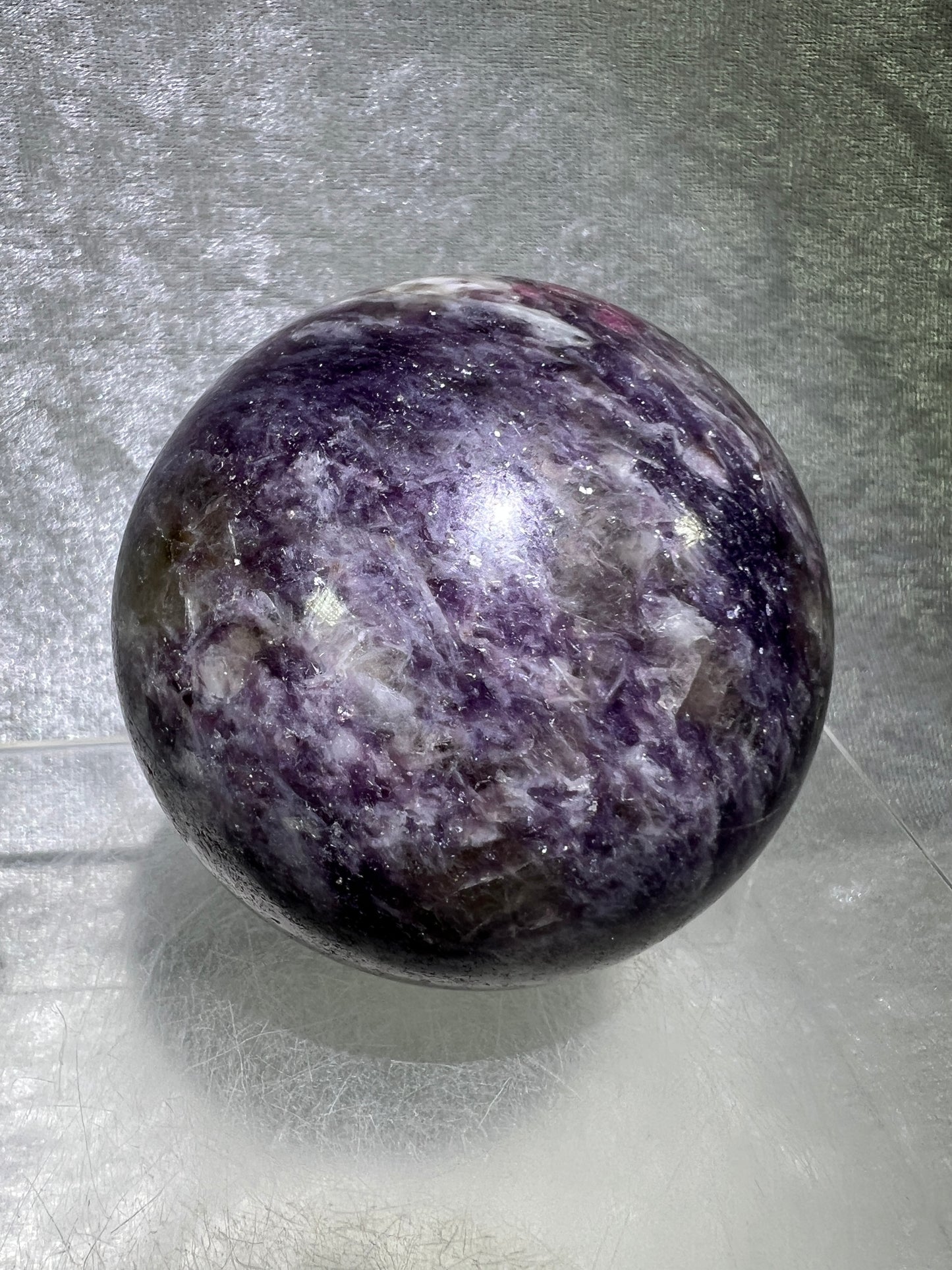 Unicorn Crystal Sphere. 77mm. All Natural Rare Display Sphere. Amazing Colorful Inclusions.