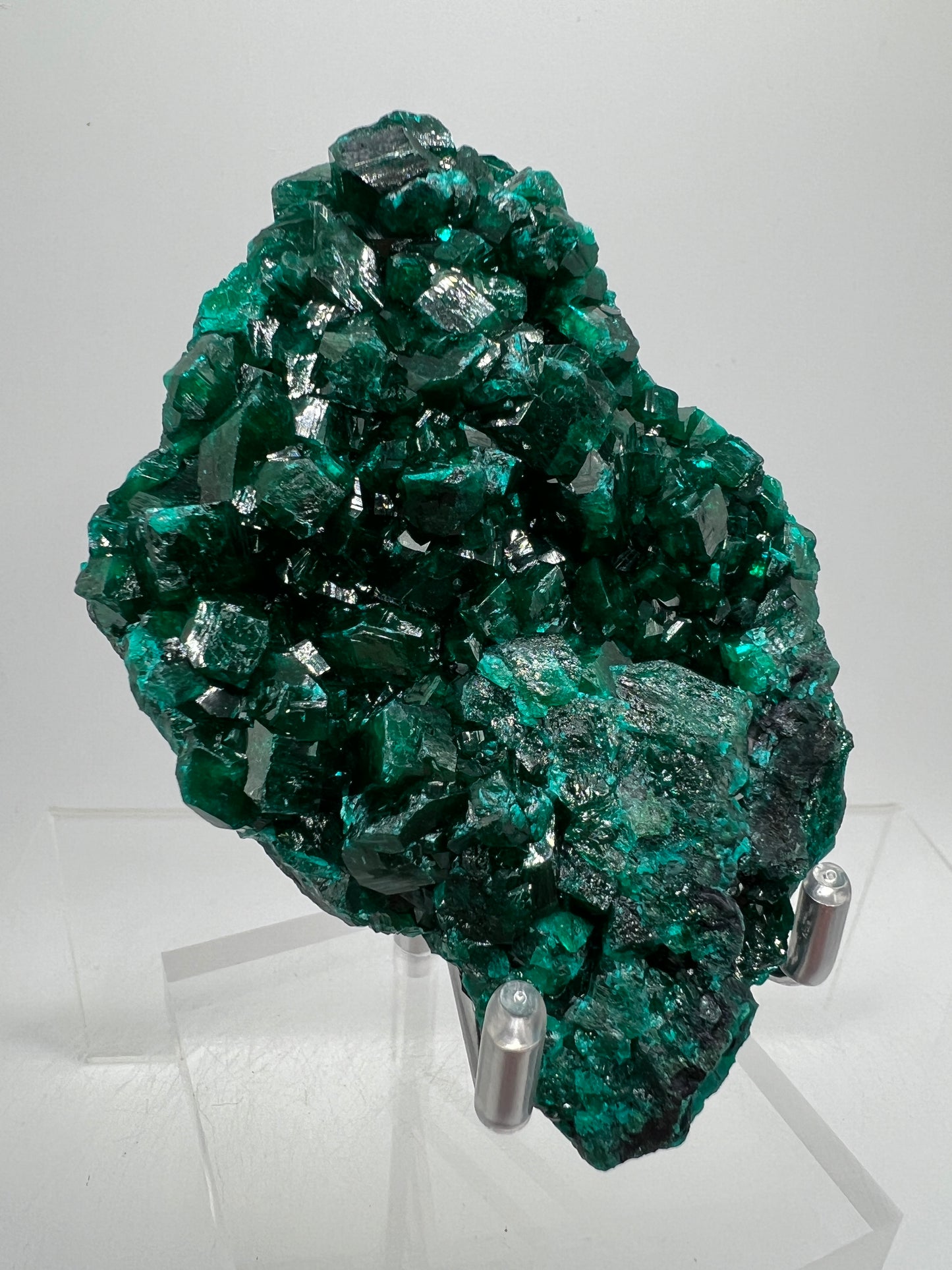 Dioptase Crystal Specimen. High Quality Mineral From The Congo. Gorgeous Colors And Cubes.