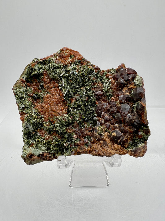 Epidote And Spessartite Garnet Specimen. Gorgeous Colors With Amazing Crystals.