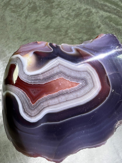 Red Sashe River Agate Freeform. Semi Polished Freeform From Zimbabwe. Gorgeous Rare Display Crystal