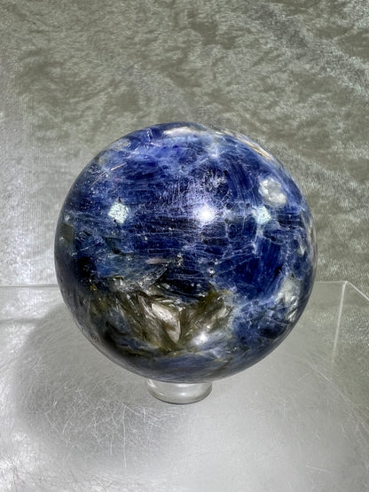 Kyanite Crystal Sphere. 58mm. Gorgeous Blue Kyanite Display Sphere. Interesting Crystal With Stunning Flash