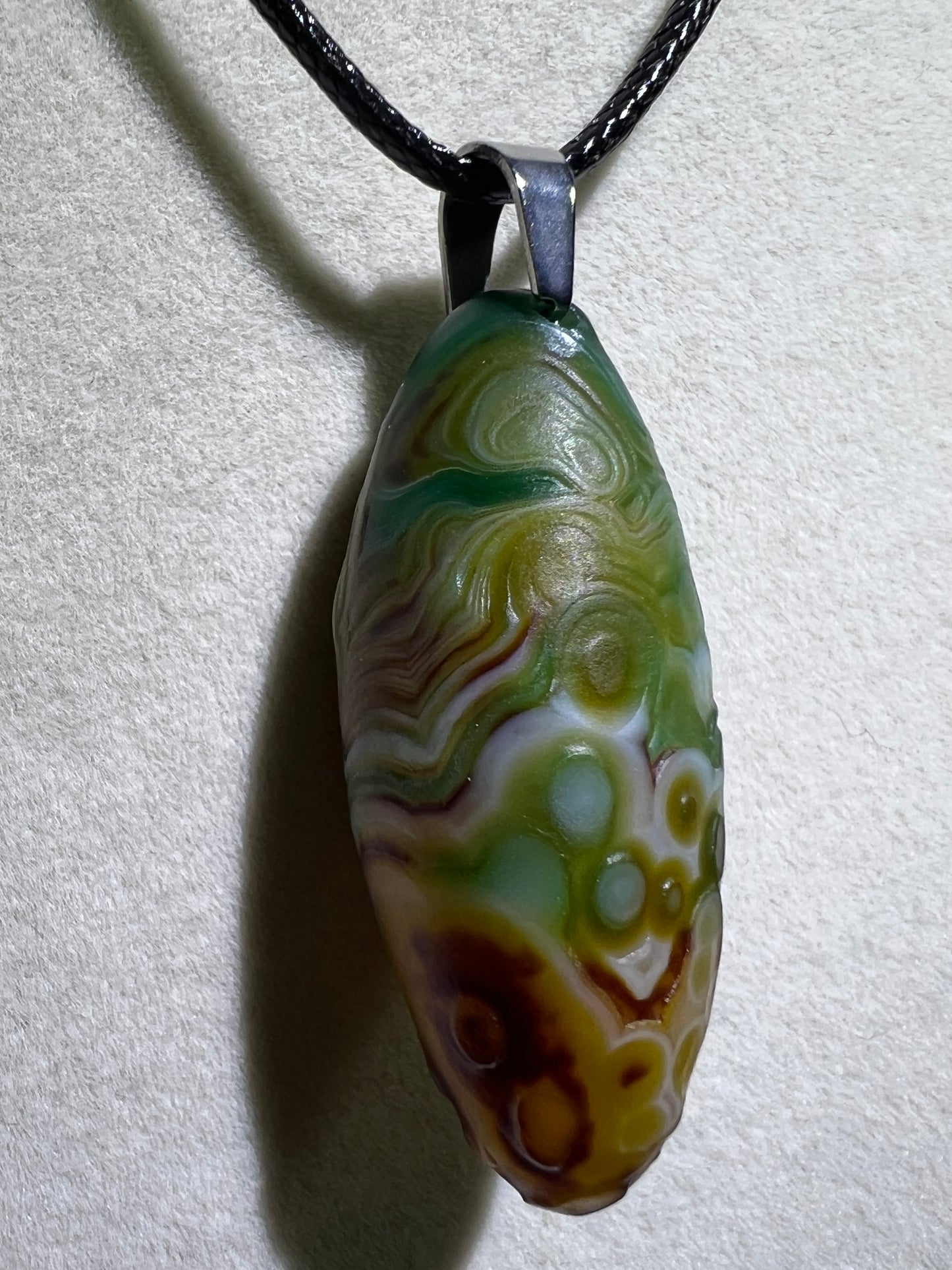 Gobi Agate Pendant. Colorful Gobi Desert Agate. World Famous Rare Botryoidal Chalcedony. Very Unique Crystal Necklace!