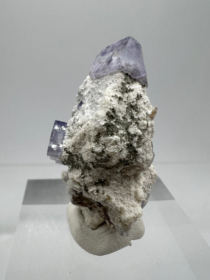 Fluorite, Calcite, And Druzy Quartz Specimen. World Famous Yaogangxian Fluorite Cubes. Beautiful Mixed Mineral Specimen.