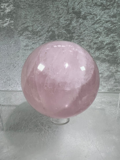 Rose Quartz Sphere. Rare Star Rose Quartz With Asterisms. Nice Quality Display Sphere.