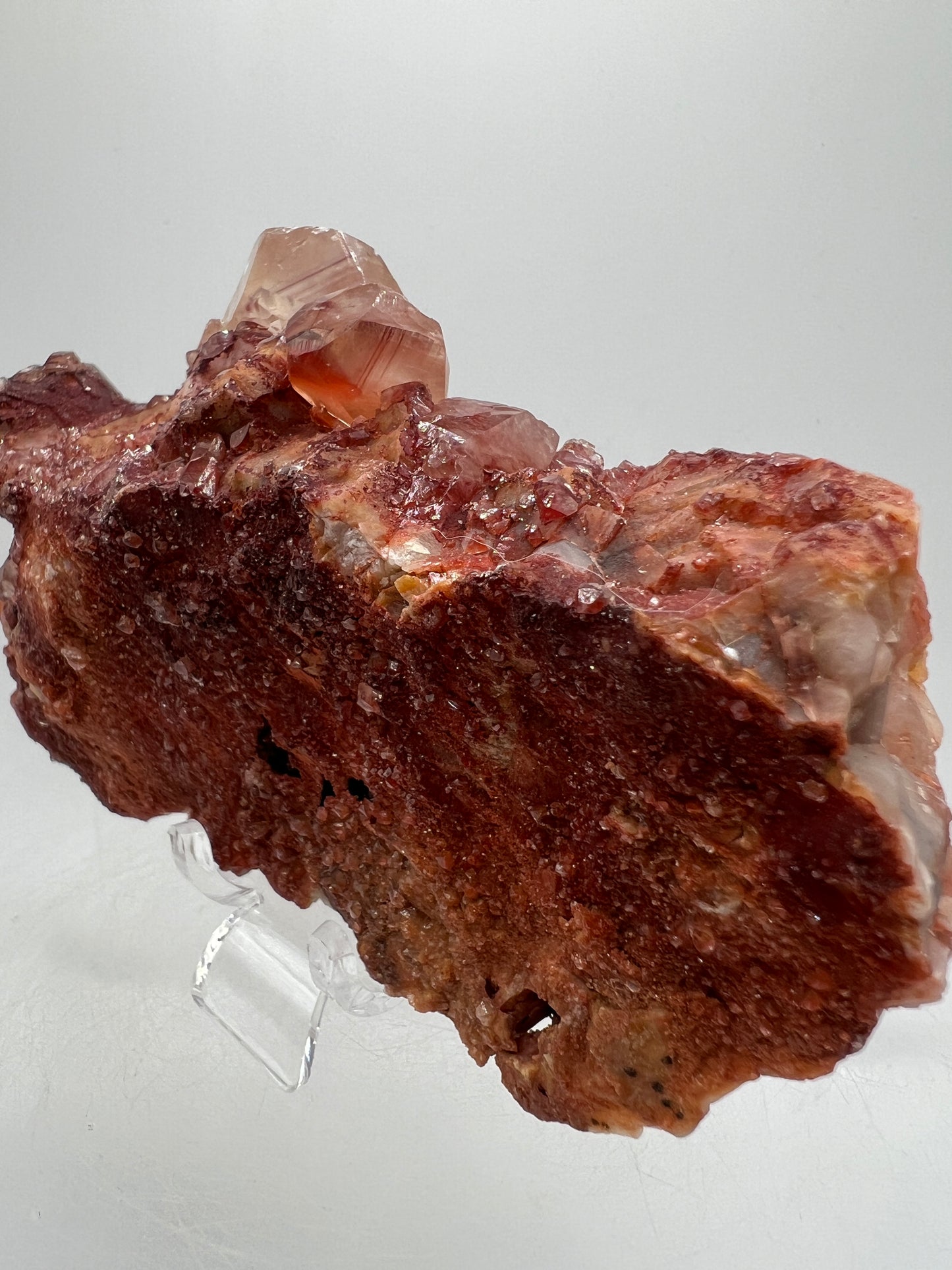 Red Calcite Specimen. Amazing Red Diamond Calcite. Double Sided Mineral Specimen.