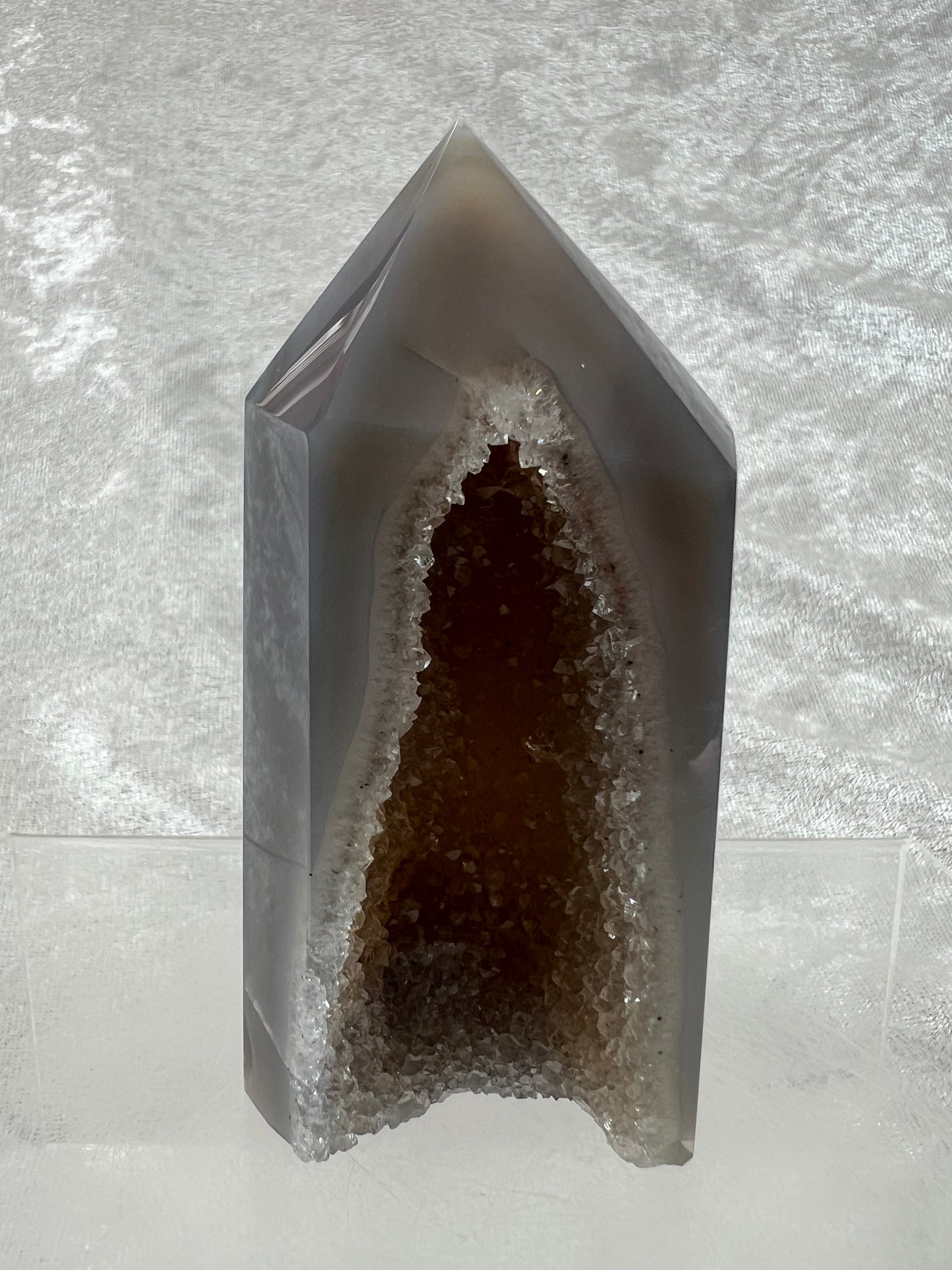 Druzy Agate Tower From Brazil. Gorgeous Sugar Druzy Agate. High Quality Crystal Tower