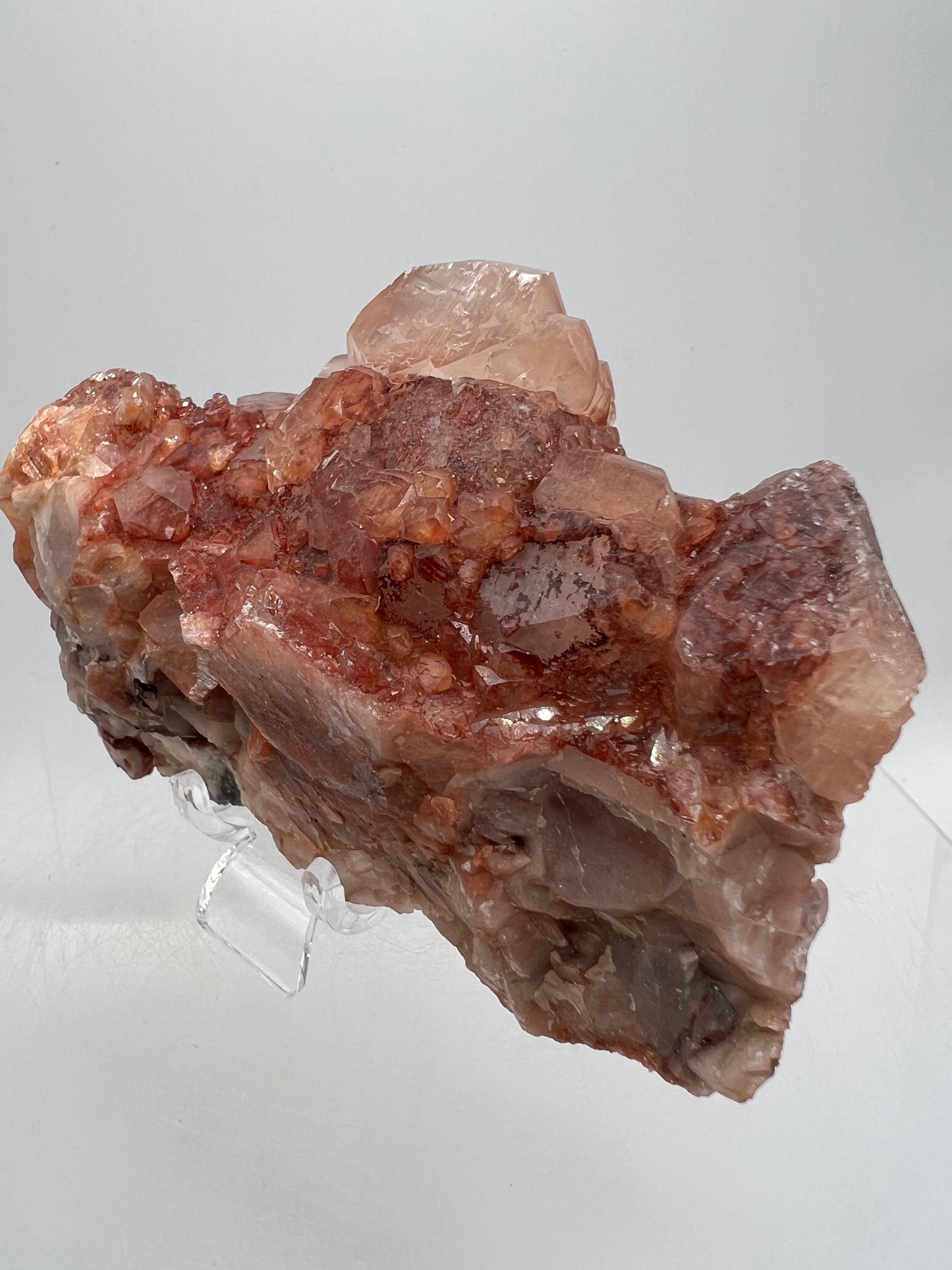 Red Calcite Specimen. Amazing Red Diamond Calcite. Double Sided Mineral Specimen.