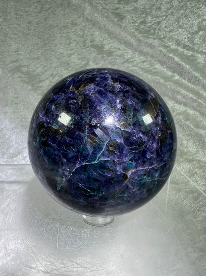 Iolite Crystal Sphere. 66mm. Beautiful Rare Water Sapphire From Madagascar. Amazing Rare Cordierite Display Sphere.