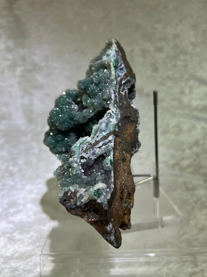 Ball Malachite On A Dolomite Matrix. Stunning Rare Druzy Malachite From Congo. Large Amazing Display Specimen.