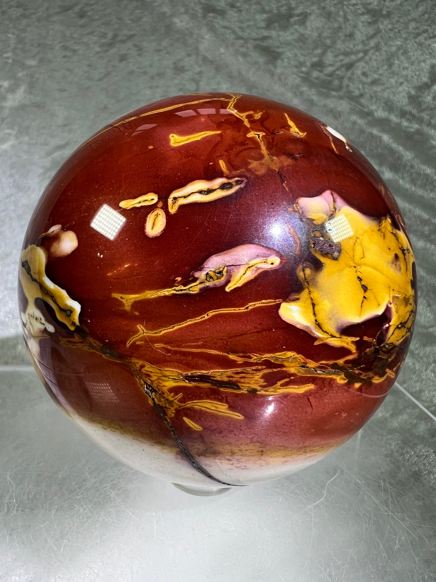 Mookaite Crystal Sphere. 77mm. Amazing Rare Colors. High Quality Collectors Sphere.