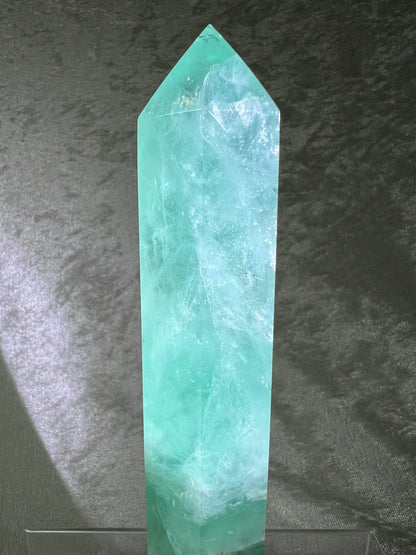 Fluorite Lake Water Crystal Tower. Stunning Large Baja Blast Fluorite Tower.