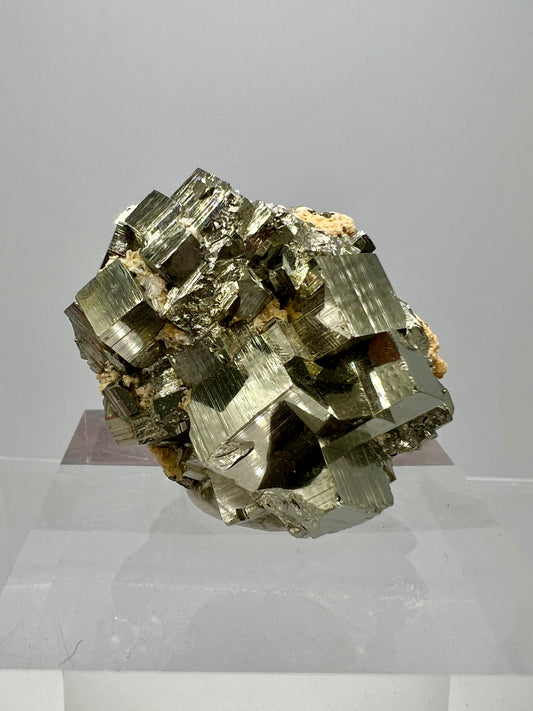 Pyrite Cubes Display Specimen. Amazing High Quality Pyrite Cubes From Peru.