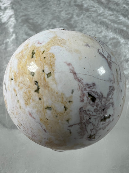 Ocean Jasper Sphere. Gorgeous Sugar Druzy Sphere. Stunning Colors On This Amazing Display Crystal