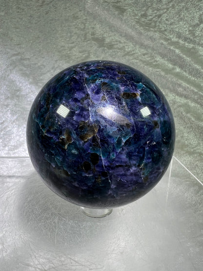 Iolite Crystal Sphere. 66mm. Beautiful Rare Water Sapphire From Madagascar. Amazing Rare Cordierite Display Sphere.