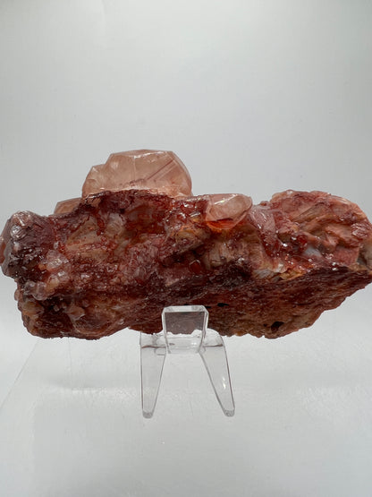 Red Calcite Specimen. Amazing Red Diamond Calcite. Double Sided Mineral Specimen.