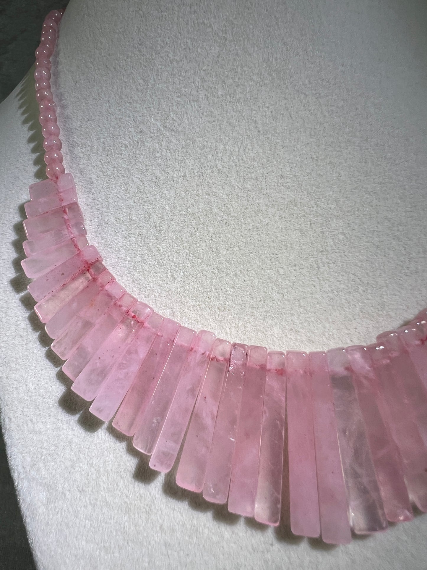 Rose Quartz Egyptian Style Choker. Amazing High Quality Rose Quartz Necklace From Namibia.