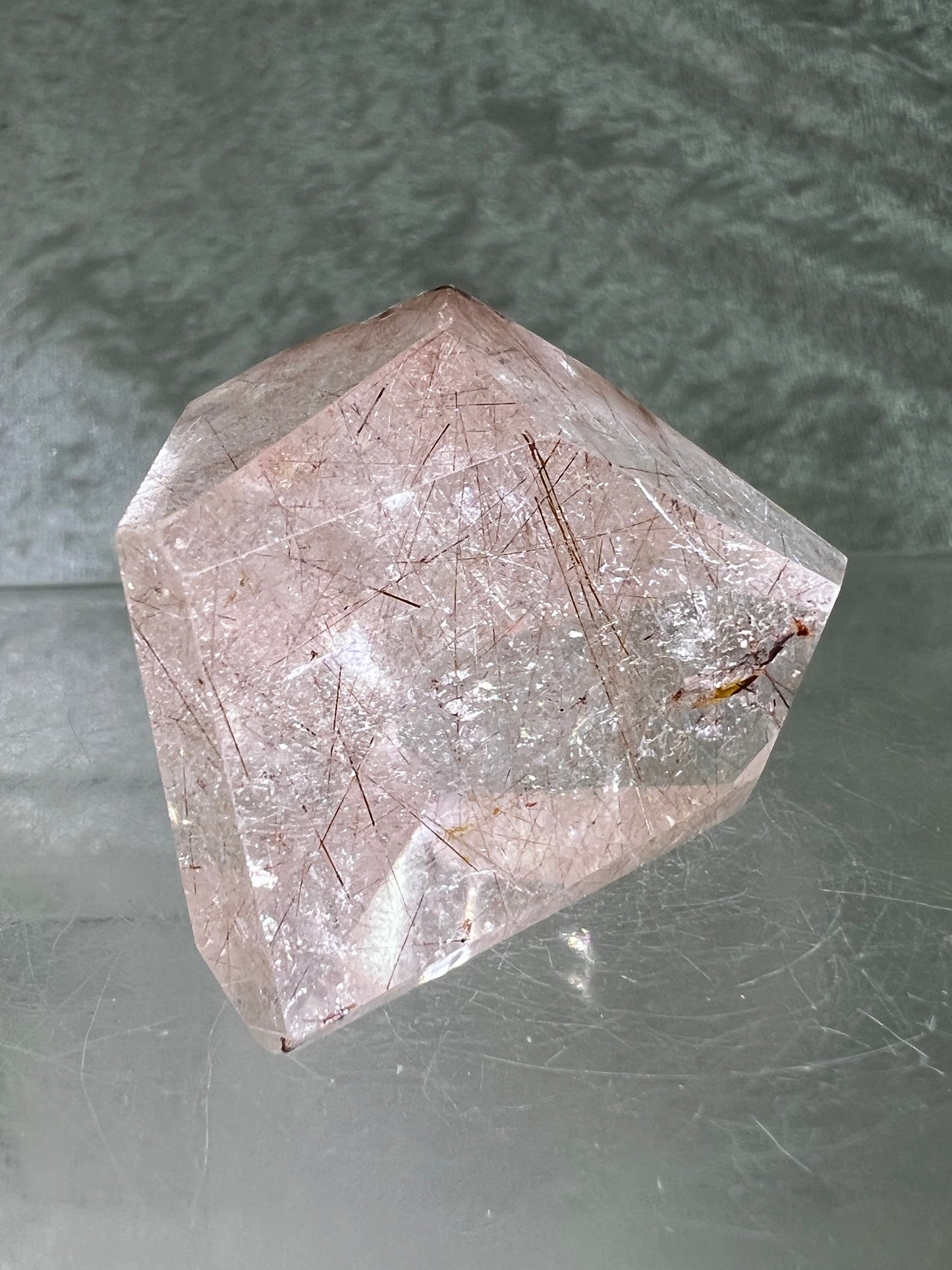 Rutile Quartz Polished Freeform. Stunning Red And Gold Rutilated Quartz.