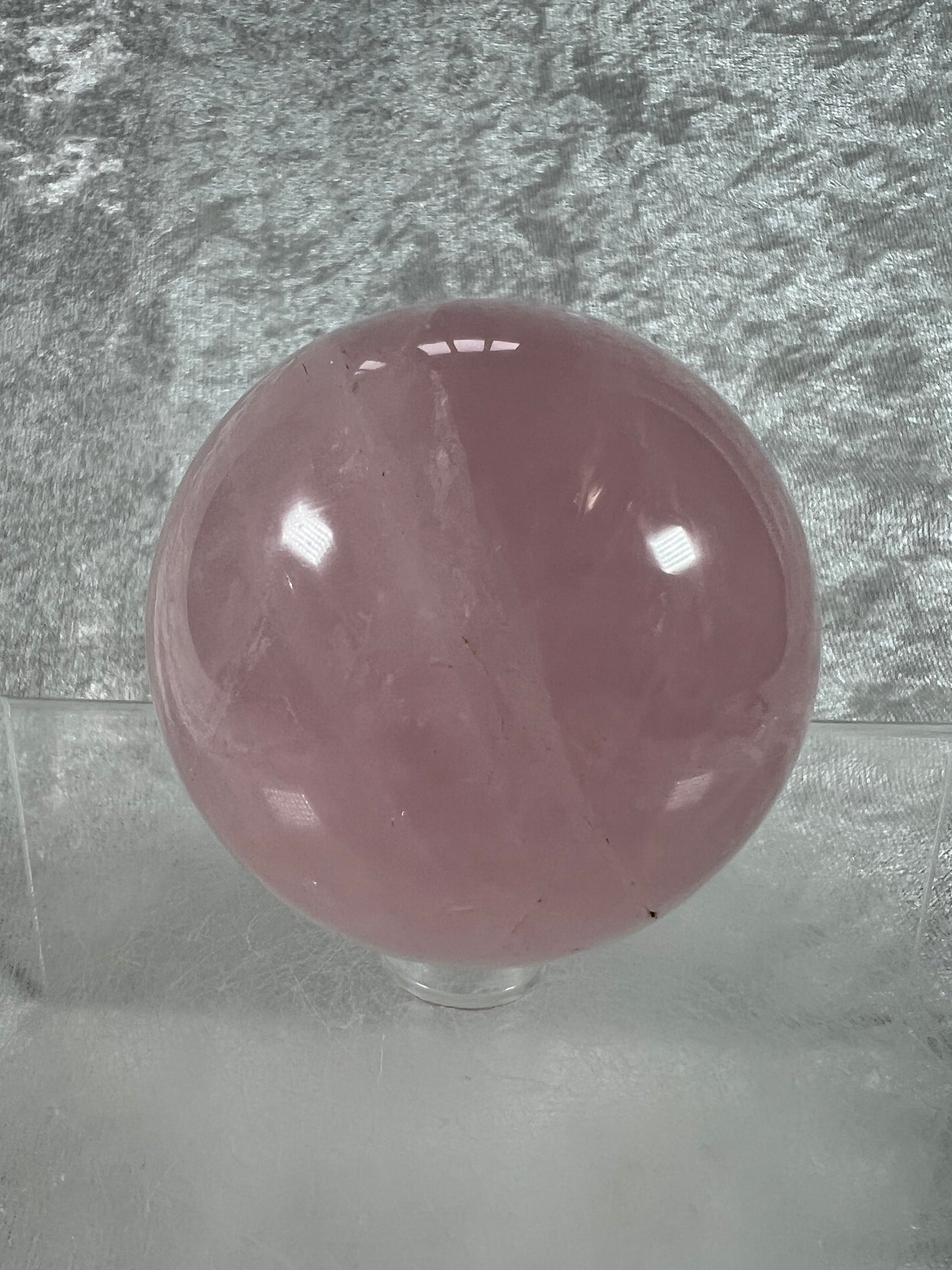 Rose Quartz Sphere. Rare Star Rose Quartz With Asterisms. Nice Quality Display Sphere.