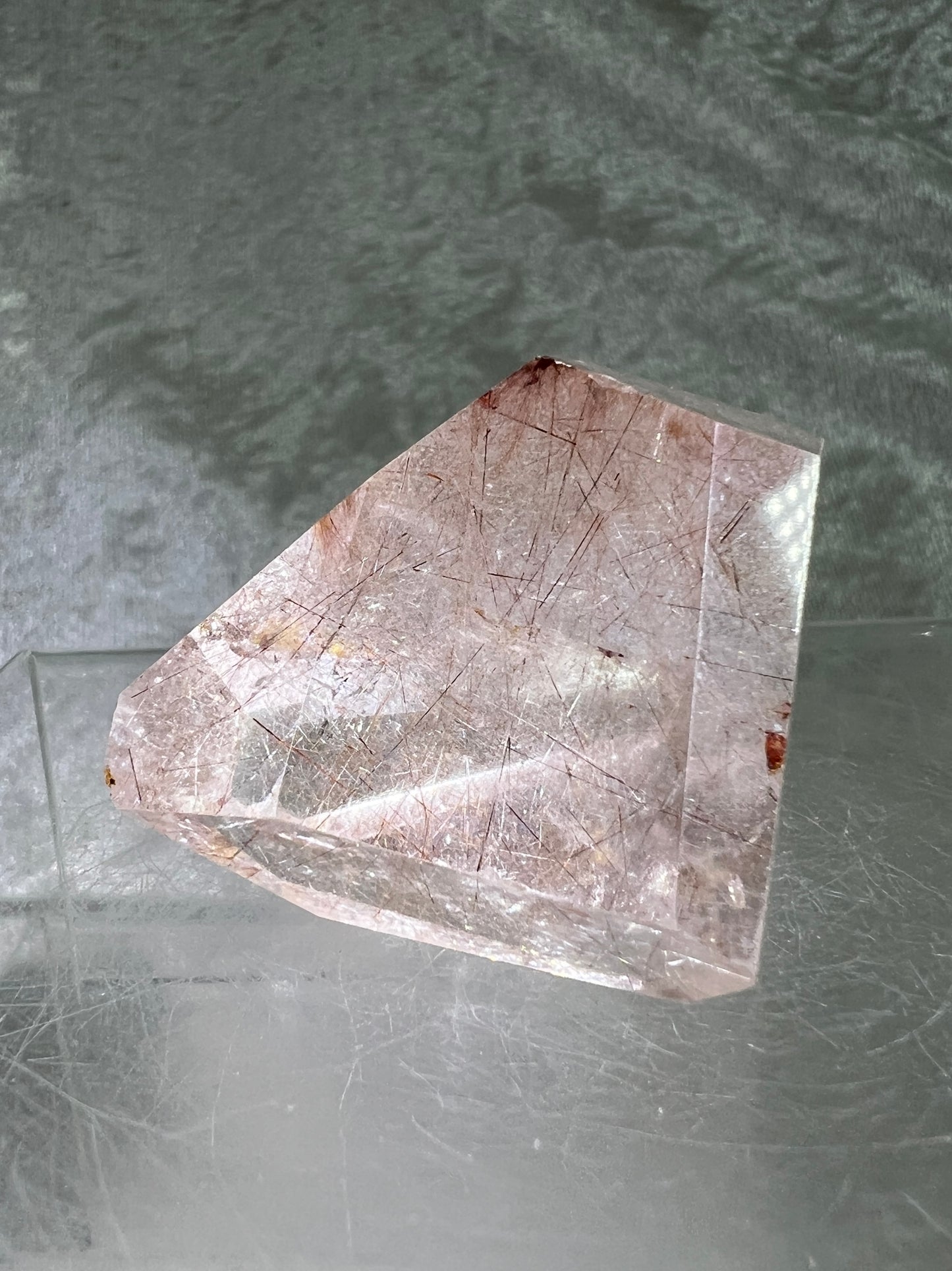 Rutile Quartz Polished Freeform. Stunning Red And Gold Rutilated Quartz.