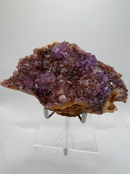 Amethystos Crystal Specimen. Gorgeous Amethyst Cluster From South Africa. Rare Deep Purple Display Crystal