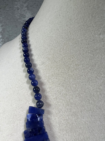 Sodalite Egyptian Style Choker. High Quality Crystal Necklace From Namibia.