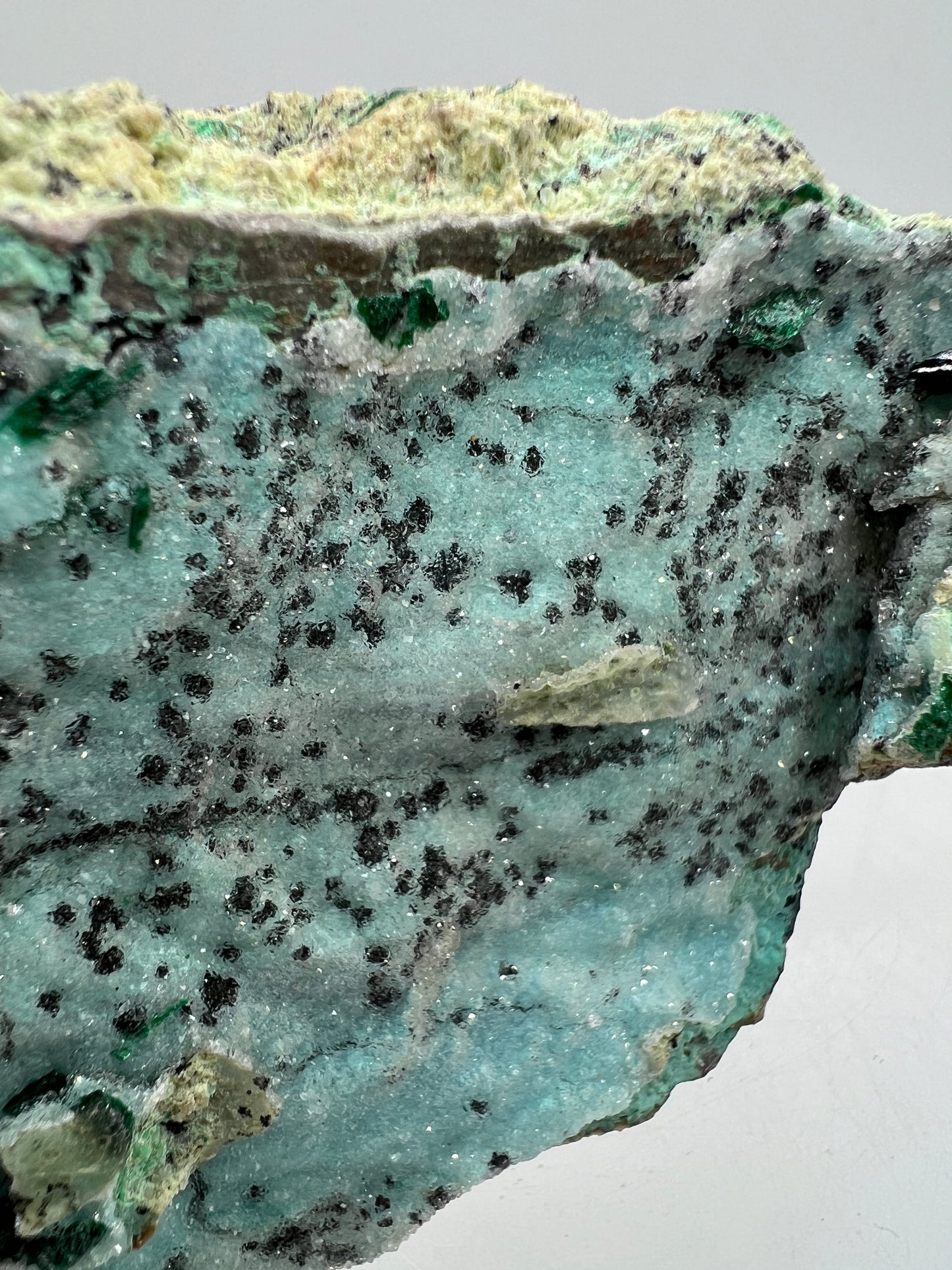 Chrysocolla And Malachite Specimen. Druzy Chrysocolla From Likasi, Congo. Gorgeous Display Crystal.