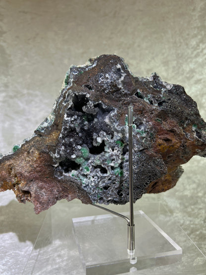 Ball Malachite On A Dolomite Matrix. Stunning Rare Druzy Malachite From Congo. Large Amazing Display Specimen.