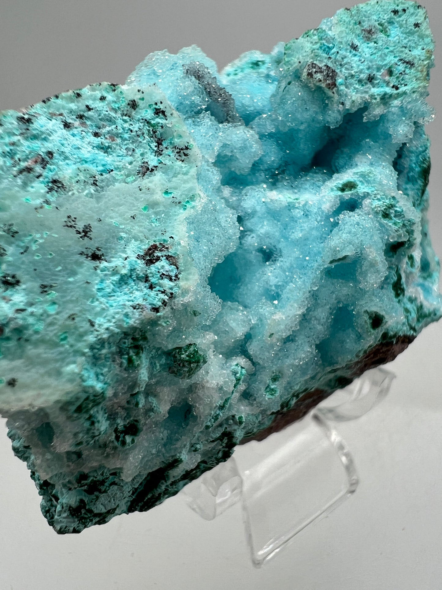 Chrysocolla And Malachite Specimen. High Quality Druzy Chrysocolla From Likasi, Congo. Gorgeous Color Display Crystal.
