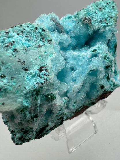 Chrysocolla And Malachite Specimen. High Quality Druzy Chrysocolla From Likasi, Congo. Gorgeous Color Display Crystal.
