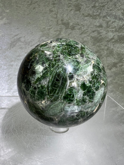 Diopside Crystal Sphere. 67mm. Very High Quality Display Sphere. Gorgeous Colors With Lots Of Beautiful Flash