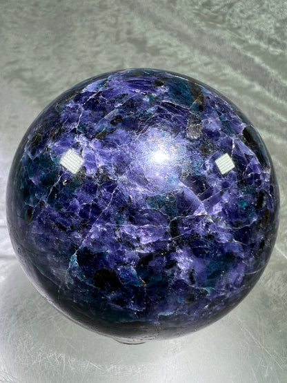 Iolite Crystal Sphere. 66mm. Beautiful Rare Water Sapphire From Madagascar. Amazing Rare Cordierite Display Sphere.