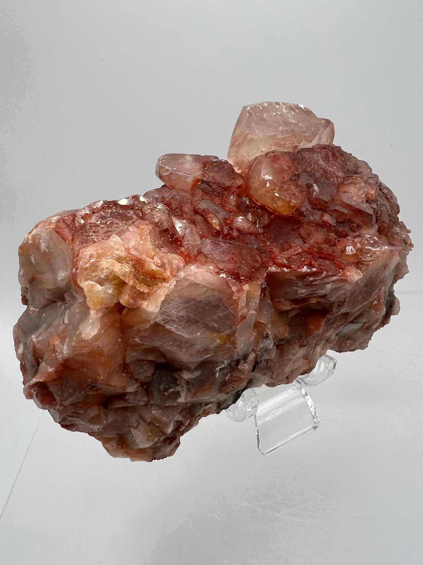 Red Calcite Specimen. Amazing Red Diamond Calcite. Double Sided Mineral Specimen.