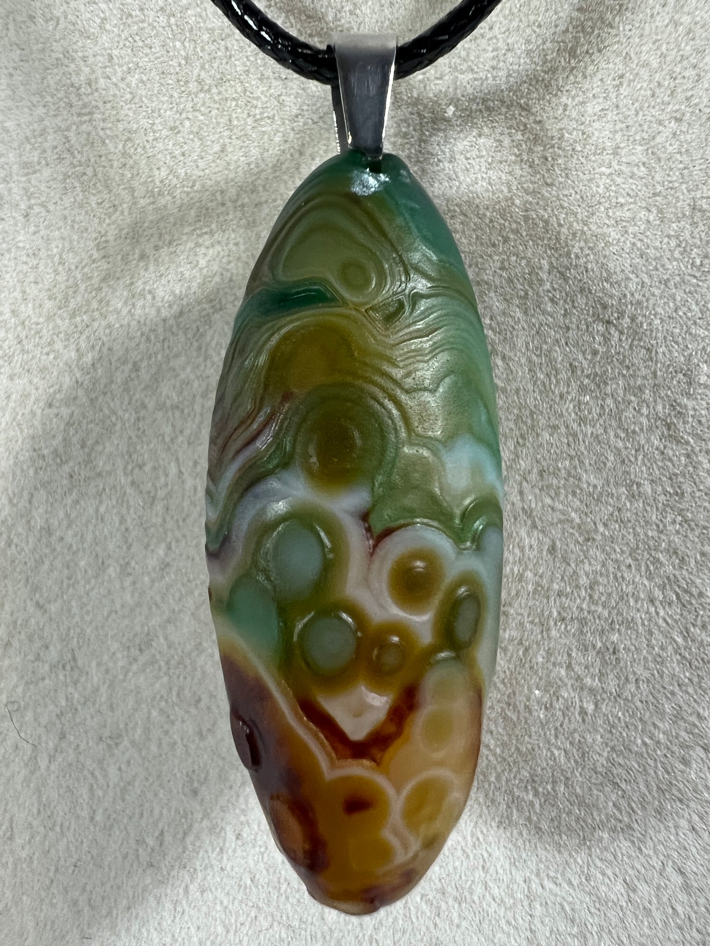 Gobi Agate Pendant. Colorful Gobi Desert Agate. World Famous Rare Botryoidal Chalcedony. Very Unique Crystal Necklace!
