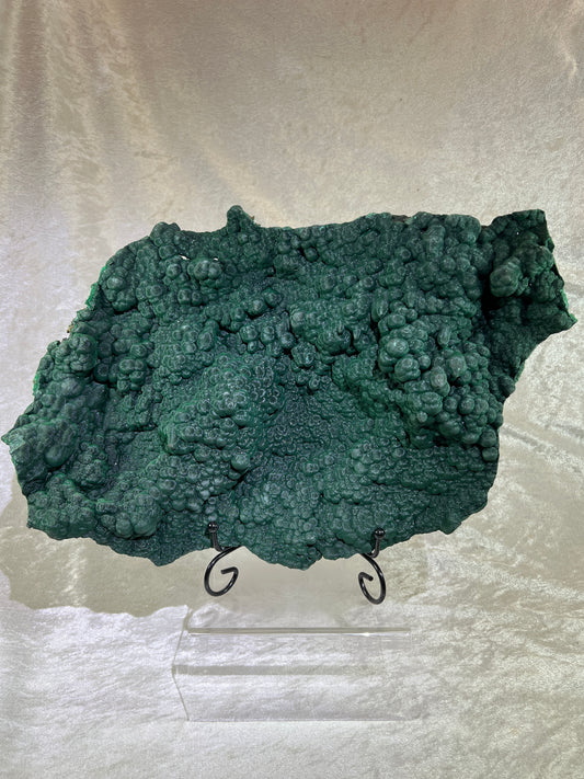 Malachite Museum Quality Specimen. Huge Velvet Malachite Plate. One Of A Kind Specimen From The Congo.