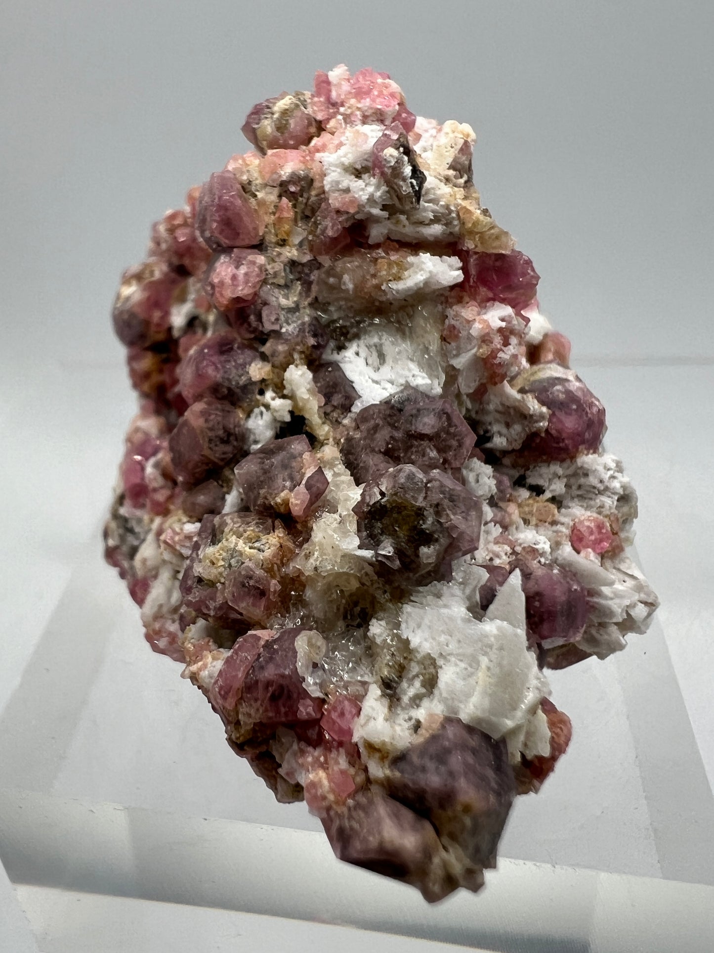 Raspberry Grossular Garnet Specimen. Gorgeous Pink Garnet From Coahuila, Mexico. Rare Crystal Display Cluster