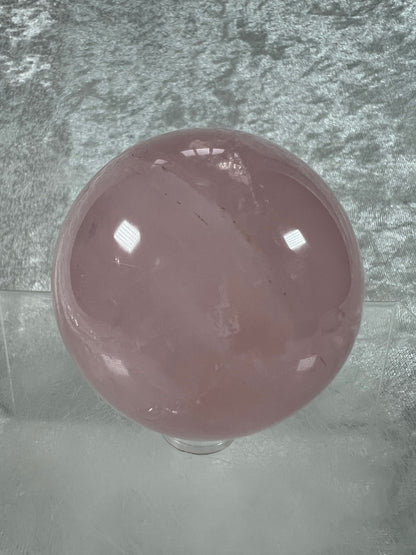 Rose Quartz Sphere. Rare Star Rose Quartz With Asterisms. Nice Quality Display Sphere.