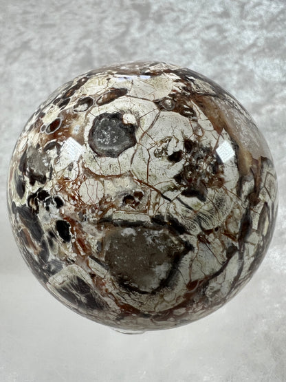 Money Agate Crystal Sphere. 60mm. Stunning Indonesian Bloodstone. Amazing Colors And Patterns