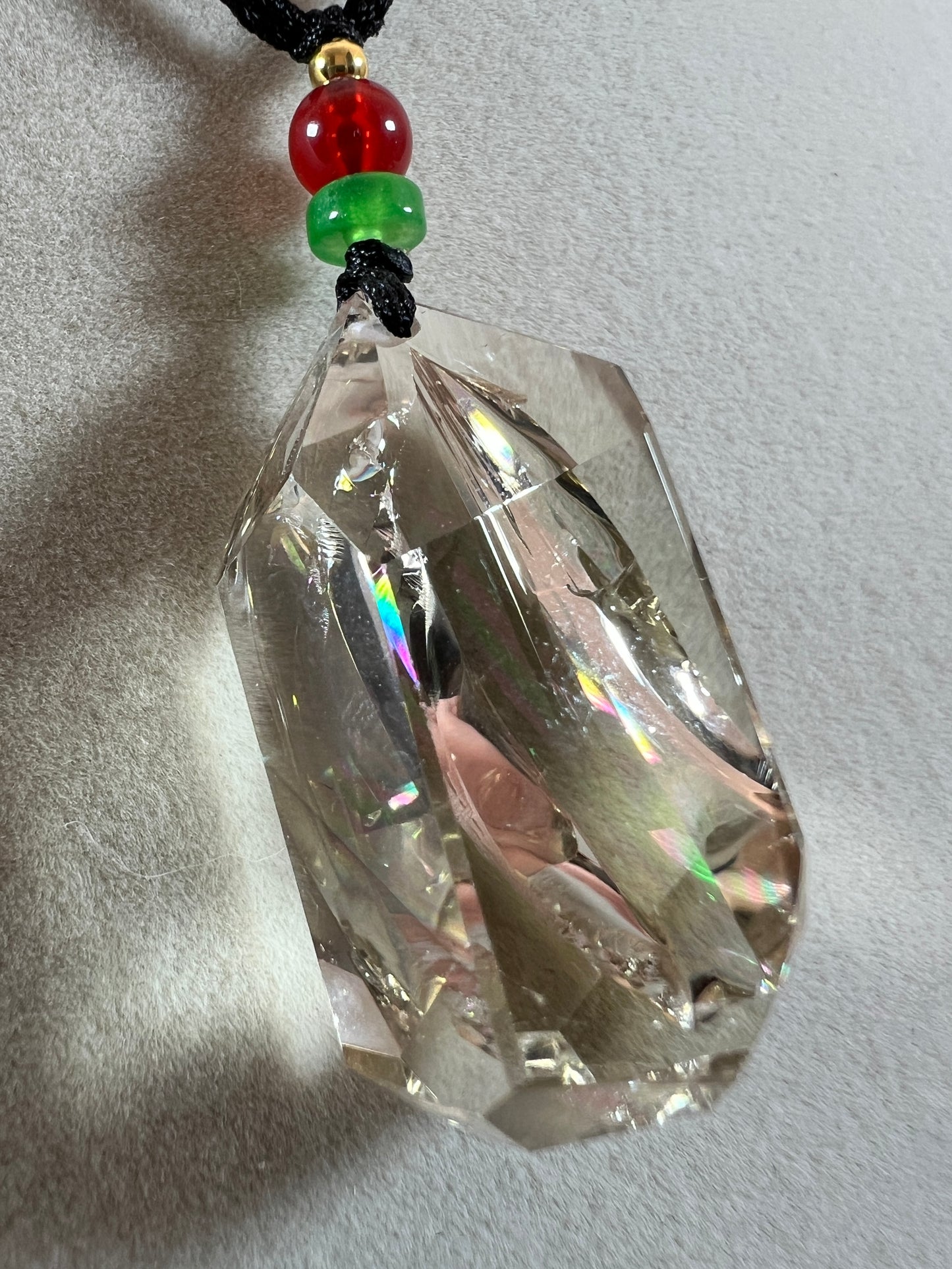 Citrine Pendant With Huge Rainbows. High Quality Polished Citrine. Amazing One Of A Kind Necklace