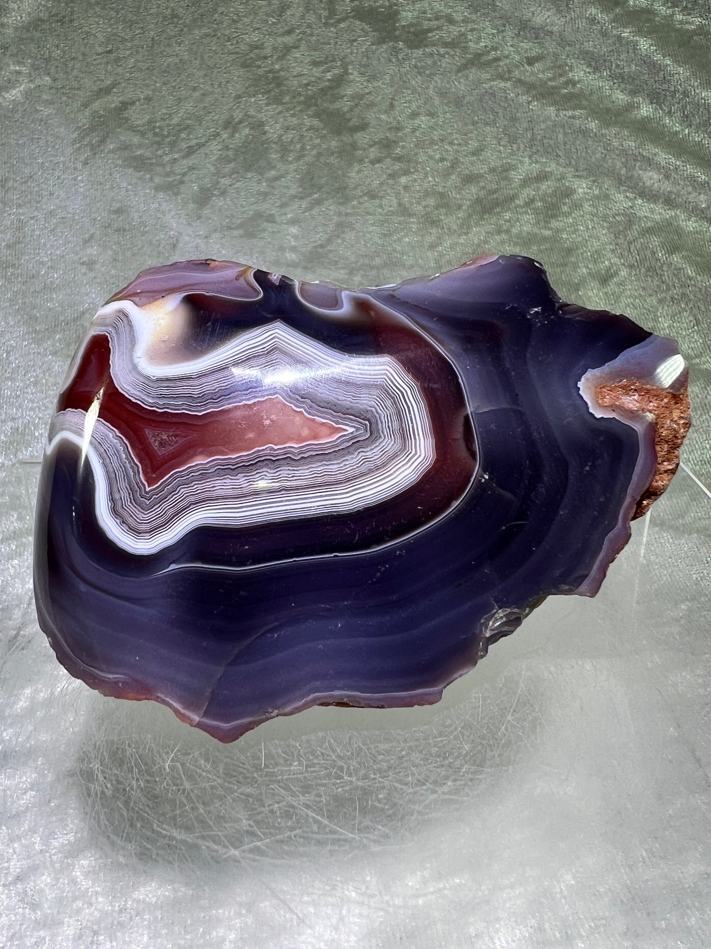 Red Sashe River Agate Freeform. Semi Polished Freeform From Zimbabwe. Gorgeous Rare Display Crystal