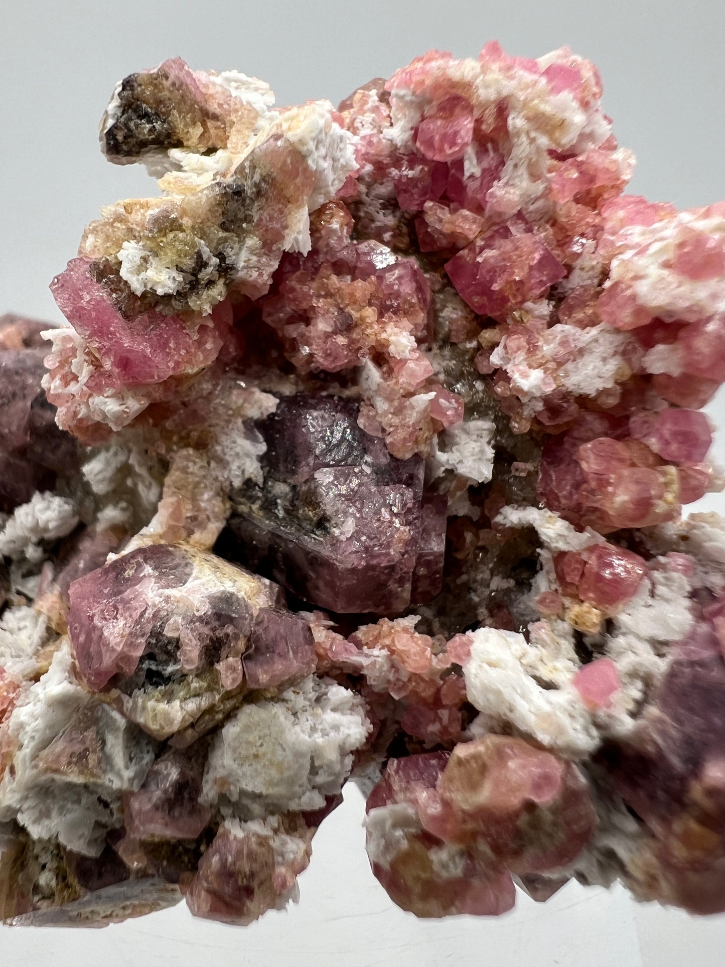 Raspberry Grossular Garnet Specimen. Gorgeous Pink Garnet From Coahuila, Mexico. Rare Crystal Display Cluster